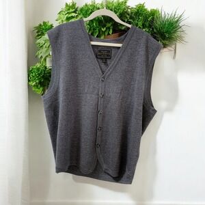 Jos. A. Bank Reserve Merino Wool‎ Vest Button Front Sleeveless Gray 2XLT